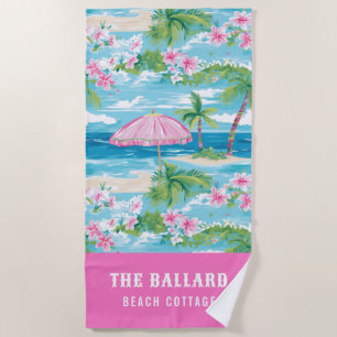 Preppy Summer Beach Umbrella Beach House Towel