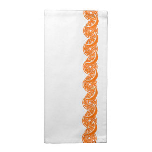 Preppy Summer Citrus Orange Slice Border Cloth Napkin