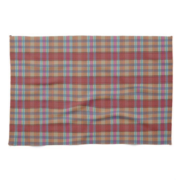 Preppy Tan Plaid Decorative Kitchen Towels