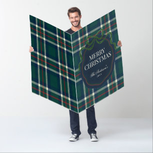 Preppy Tartan Plaid Big Christmas Holiday Card