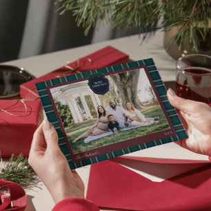 Preppy Tartan Plaid Christmas Photo Holiday Card