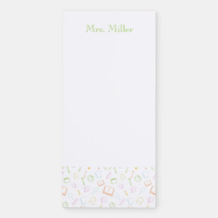 Preppy Teacher Magnetic Notepad