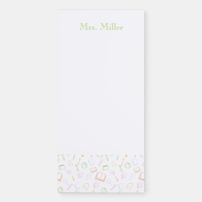 Preppy Teacher Magnetic Notepad (Front)