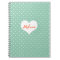 Preppy teal polka dot heart personalized journal