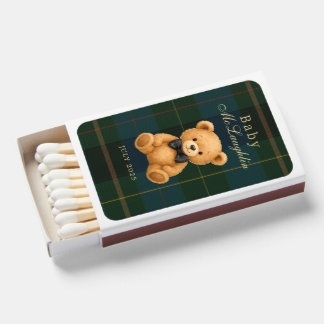 Preppy Teddy Bear Baby Shower Matchboxes