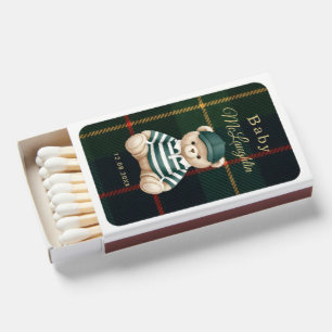 Preppy Teddy Bear Baby Shower Matchboxes