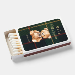 Preppy Teddy Bear Baby Shower Matchboxes