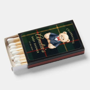 Preppy Teddy Bear Baby Shower Matchboxes