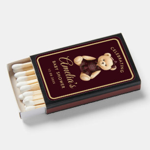 Preppy Teddy Bear Baby Shower Matchboxes