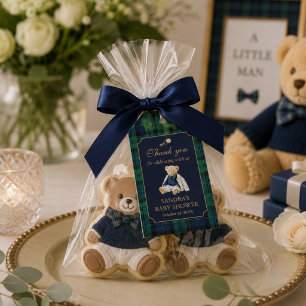 Preppy Teddy Bear Baby Shower Thank you favor Gift Tags