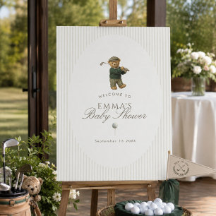 Preppy Teddy Bear Golf Baby Shower New to the Club Foam Board