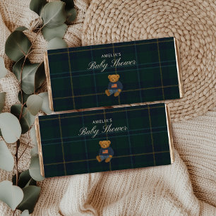 Preppy Teddy Polo Bear Baby Shower Chocolate Bar 