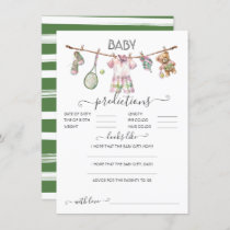 Preppy Tennis Clothesline Baby Predictions Game Invitation