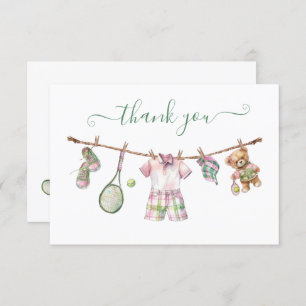 Preppy Tennis Clothesline Thank You Note