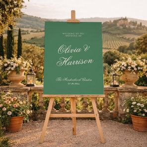 Preppy Tennis Club Green Wedding Welcome Sign