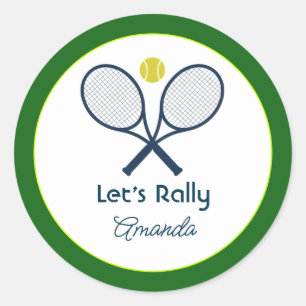 Preppy Tennis Country Club Birthday Party Classic Round Sticker