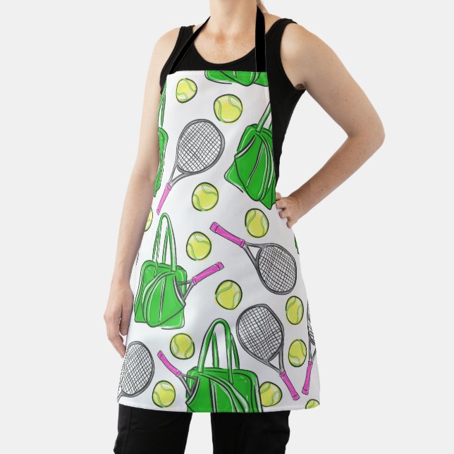 Preppy Tennis Green Baking Art  Apron (Insitu)
