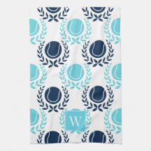 Preppy Tennis Laurel Wreath - Navy & Turquoise