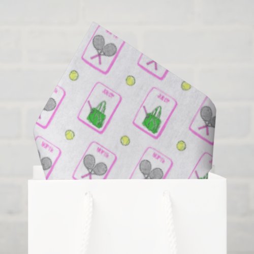 Preppy Tennis Mahjong / Racquet and Bag Tiles Tissue Paper