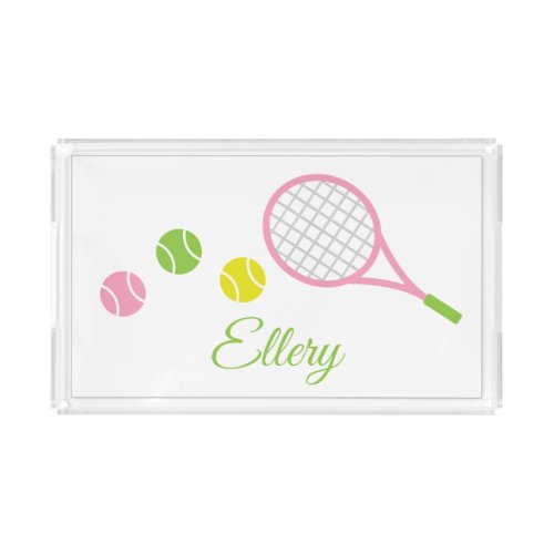 Preppy Tennis Personalized Acrylic Tray