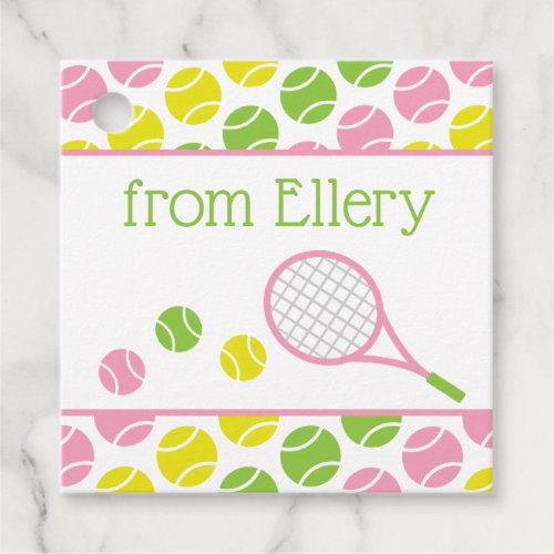 Preppy Tennis Personalized Favor Gift Tag