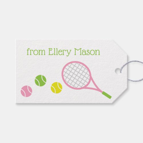 Preppy Tennis Personalized Gift Tags