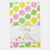 Preppy Tennis Personalized Kitchen Towel