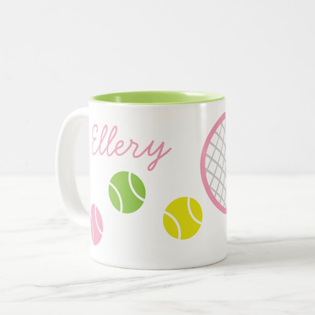 Preppy Tennis Personalized Mug (Front Left)