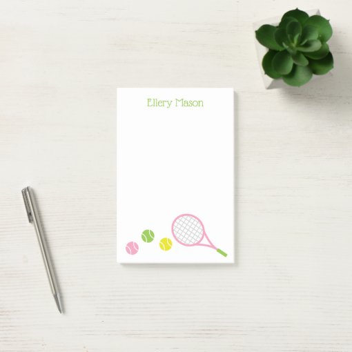 Preppy Tennis Personalized Postit Notepad Zazzle