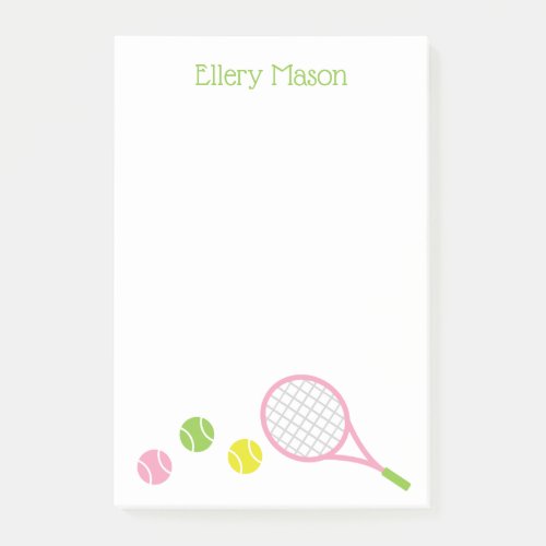 Preppy Tennis Personalized Post_it Notepad