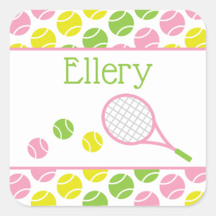 Preppy Tennis Personalized Stickers