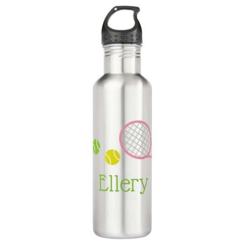 Preppy Tennis Personalized Water Bottle