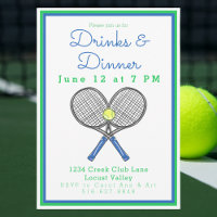Preppy Tennis Racquets Drinks & Dinner