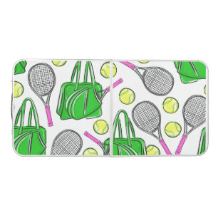 Preppy Tennis Racquets Green  Beer Pong Table