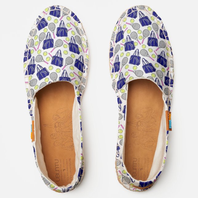 Preppy Tennis Racquets Navy Bags Espadrilles (Front)