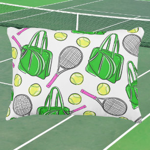 Preppy Tennis Racquets / Sports Accent Pillow