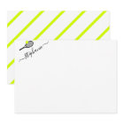 Preppy Tennis Stripe Personalized Note Card