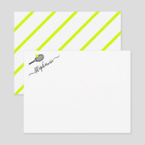 Preppy Tennis Stripe Personalized Note Card