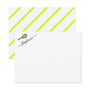 Preppy Tennis Stripe Personalized Note Card