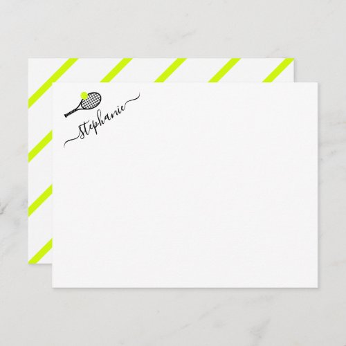 Preppy Tennis Stripe Personalized Note Card