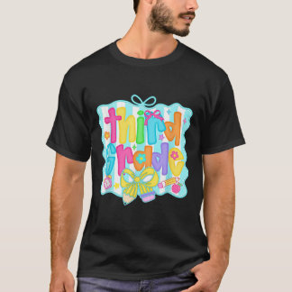 Preppy Third 3rd Grade Teacher Team Bow Back To Sc T-Shirt