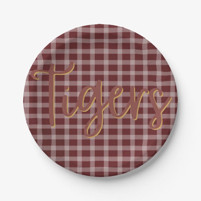 Preppy Tiger Paper Plate (Front)