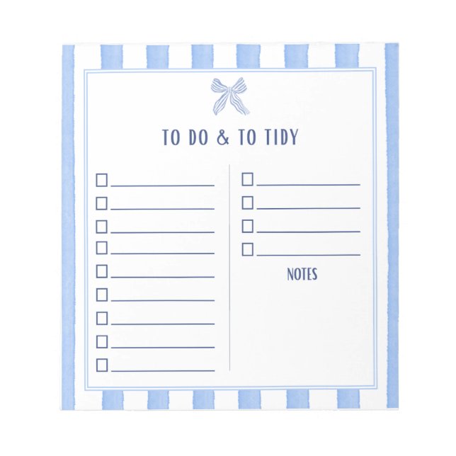 Preppy To Do & Tidy Notepad (Front)