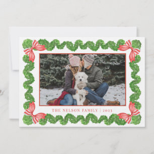 Preppy Topiary Garden Christmas Photo Holiday Card