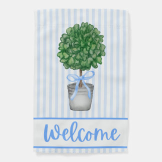 Preppy Topiary Garden Welcome Flag