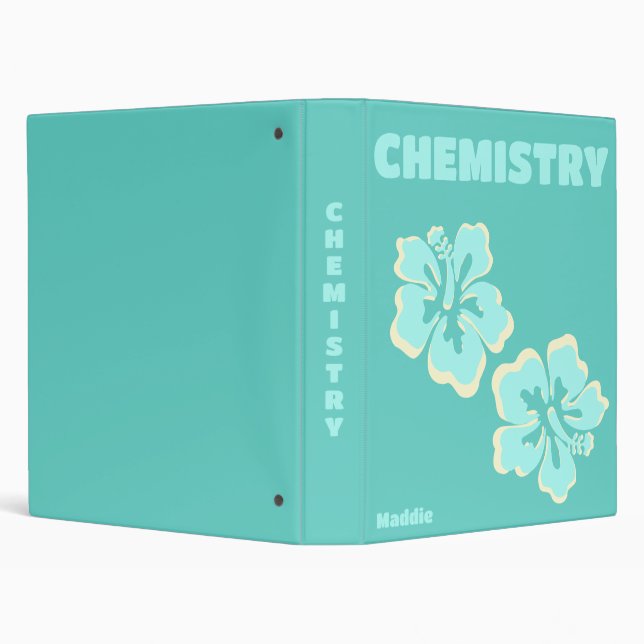 Preppy Tropical Flowers Aesthetic 3 Ring Binder (Background)