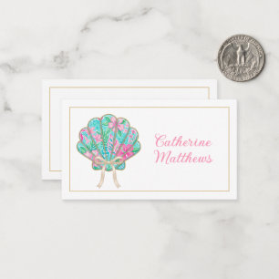 Preppy Tropical Seashell Personalized Note Card