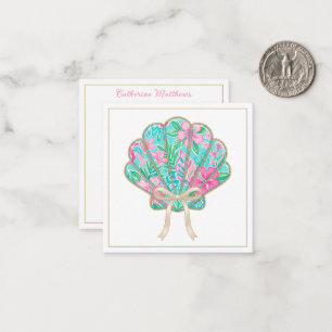 Preppy Tropical Seashell Personalized Note Card