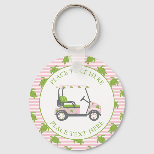 Preppy Turtles Golf Cart Keychain (Front)