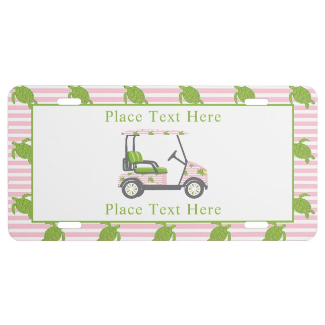 Preppy Turtles Golf Cart License Plate (Front)